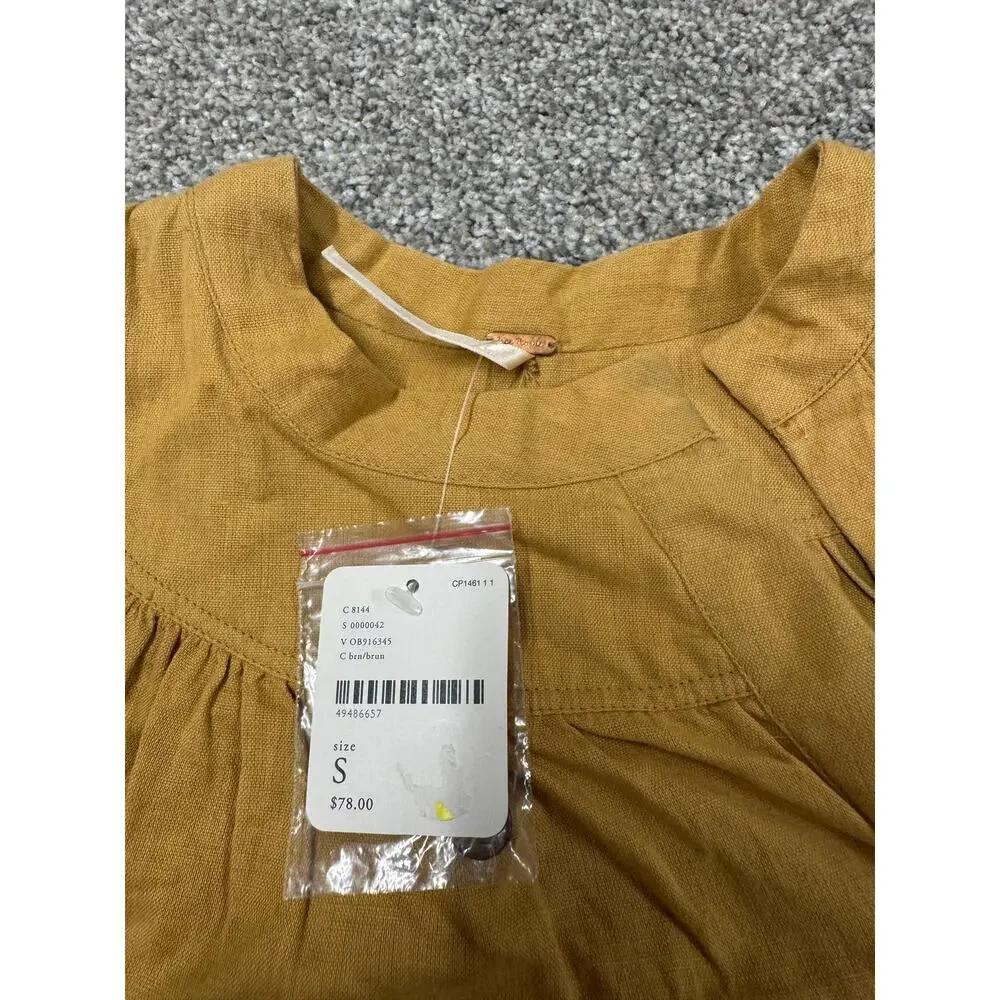 Free People Mustard Yellow Peasant-Style Tunic Top/Dress